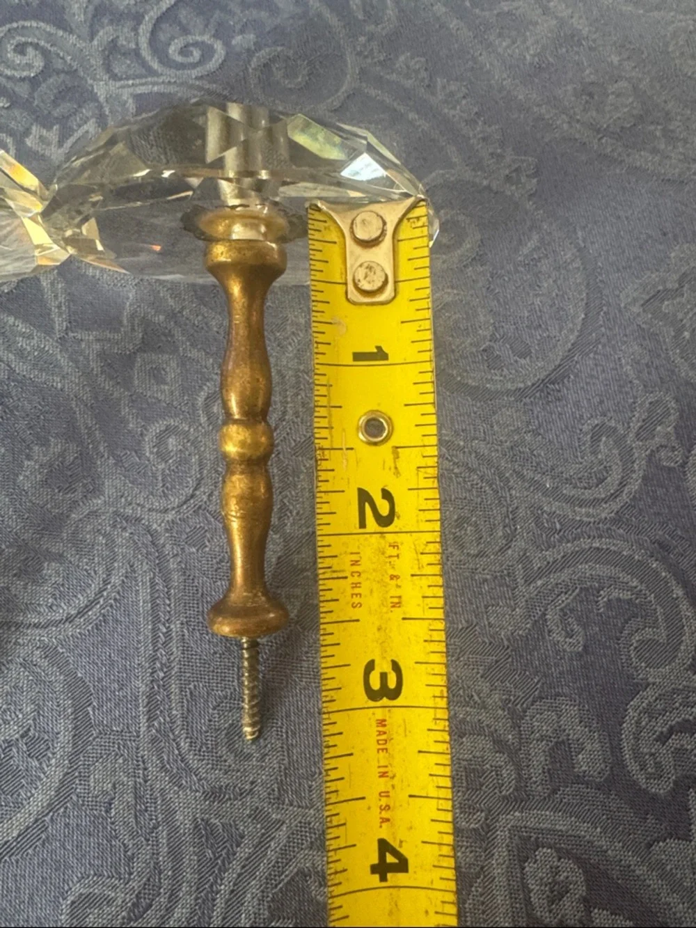 Vintage Pair of Crystal and Brass Curtain Hold backs